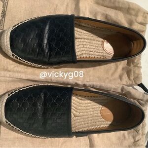 Gucci Black Espadrille Loafers